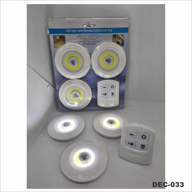 Blister x 3 luces led placard/cocina c/control remoto