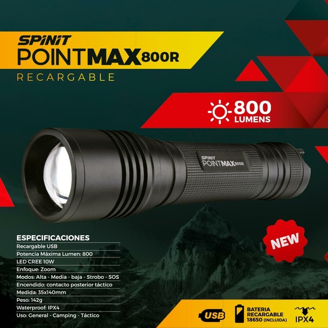 SPINIT POINTMAX 800R RECARGABLE - LITORAL PESCA
