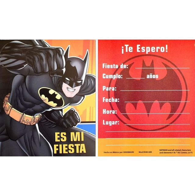 Batman Invitaciones de batman Batman Invitaciones