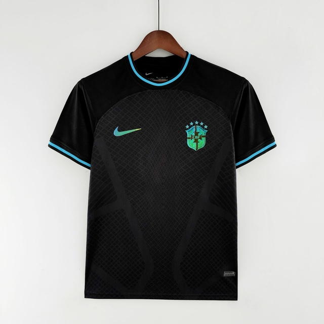Camisa Brasil Refletiva Preta 2022 Nike Masculina