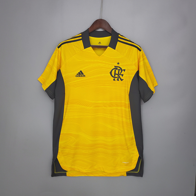 Camisa de Goleiro Flamengo 21/22 Torcedor Adidas Masculina - Amarelo e