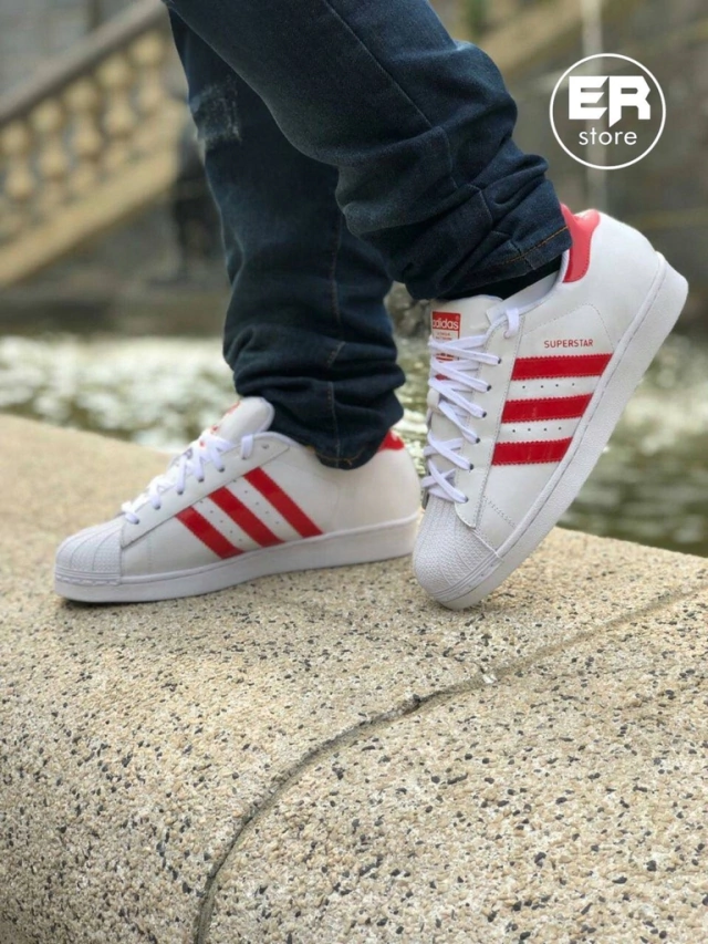 Adidas Superstars - Branco/Vermelho