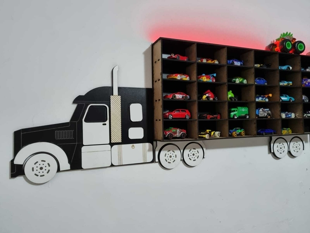 Camion de hotwheels repisa con luz - Moor Deco