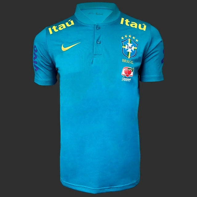 Camisa BRASIL - Pré Jogo - Nike - Azul - Masculina