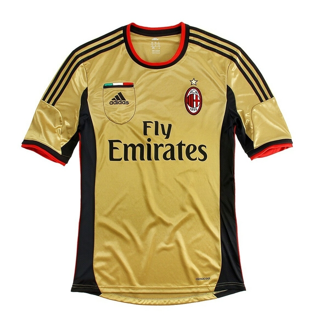 Camisa Retro AC Milan 13/14 Third Dourado Adidas