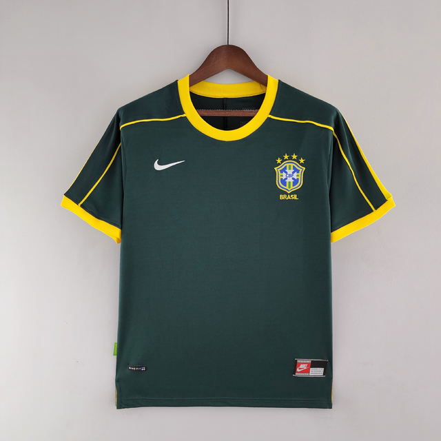 Camisa Seleção Brasil Goleiro 1998 Retrô Nike Masculina - Verde