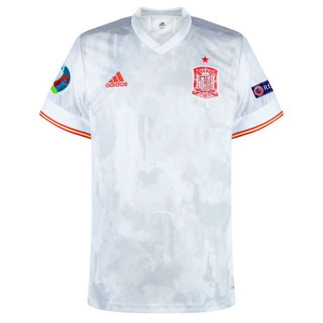 Camisa Seleção Espanha || Away 20/21 Patch Eurocopa 2020 Torcedor Adidas  Masculina - Branco