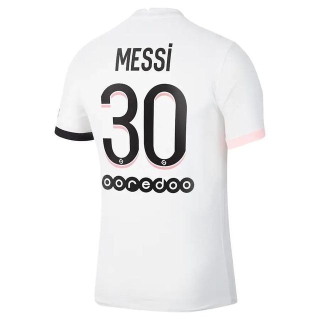 Camisa Paris Saint-Germain Messi30 Away 21/22 Jogador Nike Masculina -  Branco + Rosa