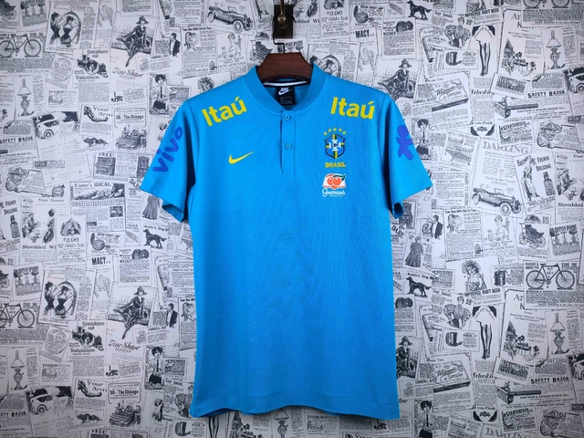 Camisa Brasil Polo Treino 21/22 Torcedor Nike Masculina - Azul Claro