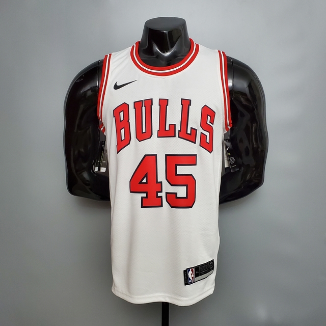 Camisa Michael Jordan Chicago Bulls 45 Nike Masculino - Branco