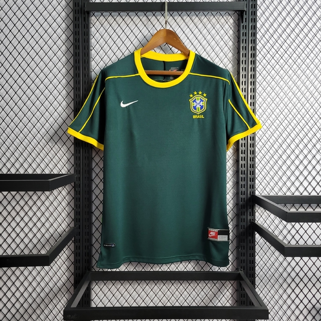 Camisa Brasil Goleiro Home Retrô 1998 Nike Masculina - Verde