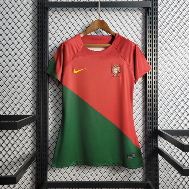 Camisa Portugal Home 22/23 Torcedor Nike Feminina - Vermelho e Verde
