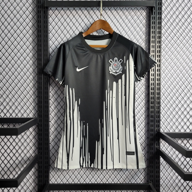 Camisa Corinthians Treino 22/23 Torcedor Nike Feminina - Preta