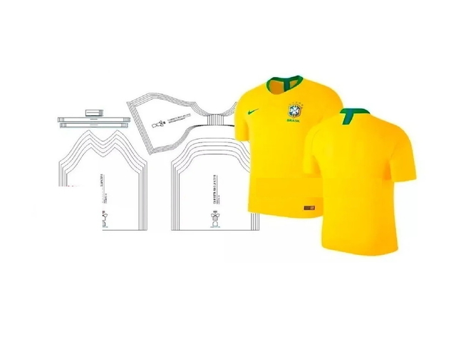 Molde Digital Camiseta Camisa Seleção Brasil