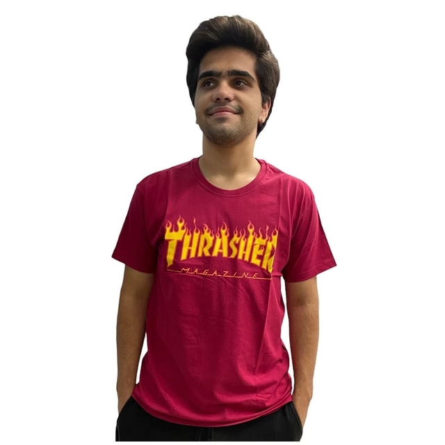 Camiseta Thrasher Flame Logo Bordô