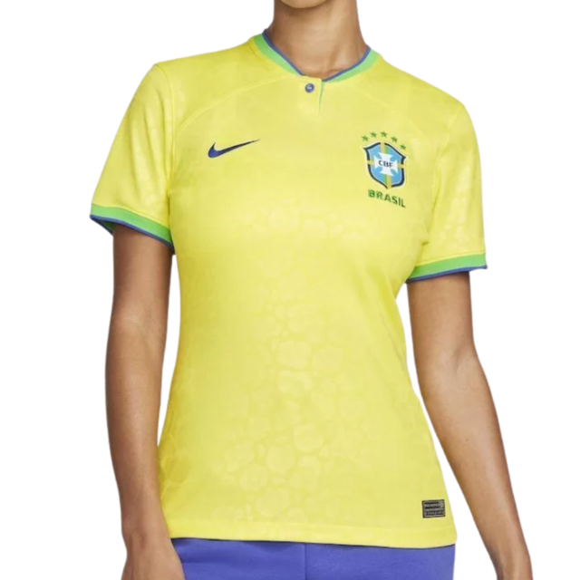 Camisa Nike Brasil I 2022/23 Torcedora Pro Feminina - Amarelo