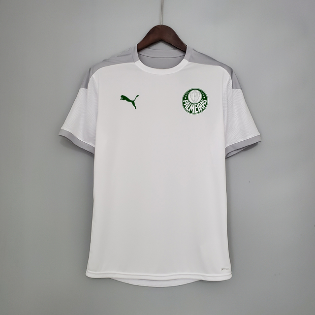 Camiseta Palmeiras Treino 21/22 Puma Masculina - Branco+Cinza