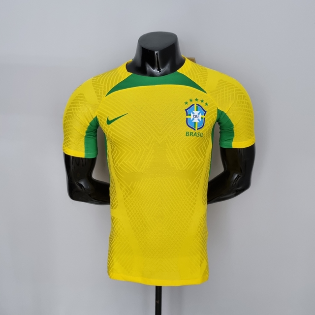 Camisa Seleção Brasil Player Treino 2022 Nike Masculina - Amarelo