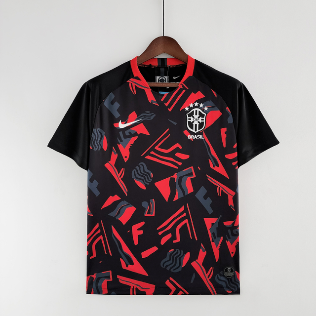 Camisa Seleção Brasil - Treino Nike Masculina - Vermelho e Preto