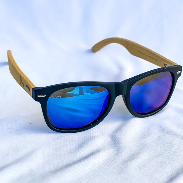 Óculos de sol Bambu Sunshine Azul - Haste Clara