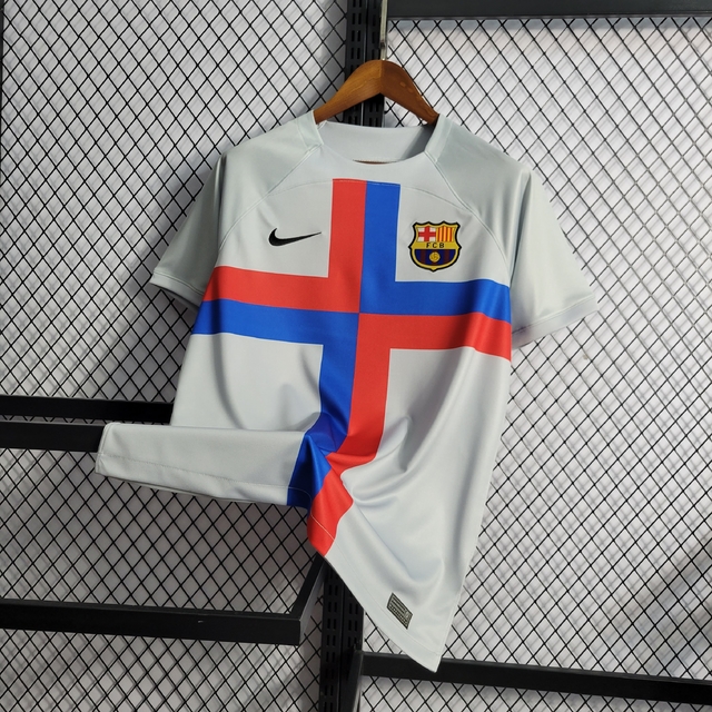 Camisa Barcelona Branca 22/23 - Masculina - Torcedor - Nike - Futeboleiro  Store