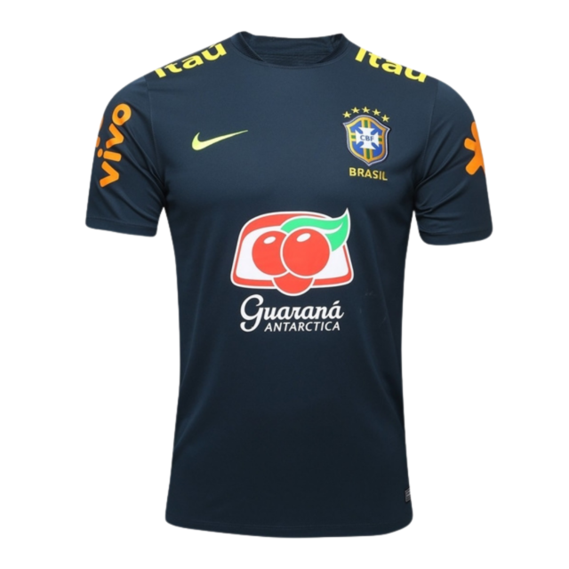 Camisa Seleção Brasileira Treino Todos os Patrocínios - azul escuro - Nike
