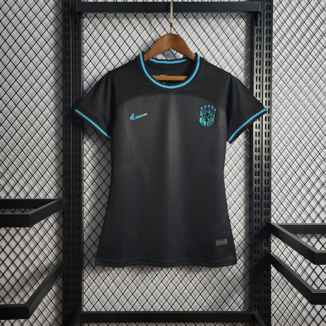 Camisa Brasil Black Concept (personalização refletiva) - Feminina -  Torcedor - Nike
