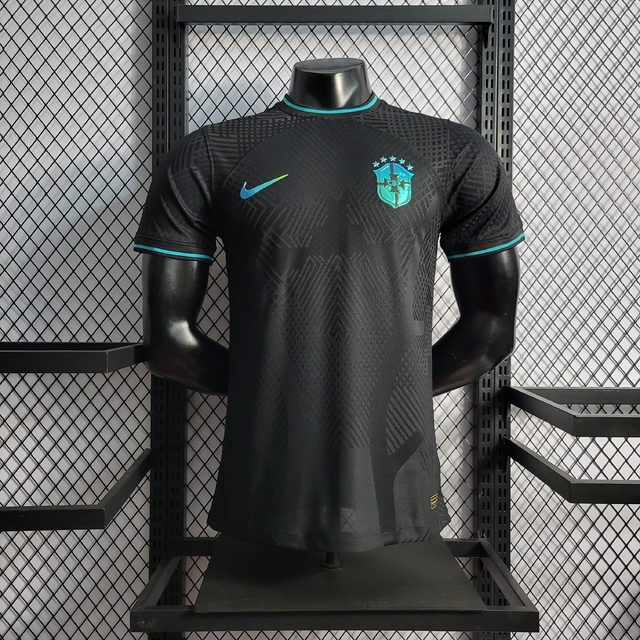 Camisa Preta Brasil Concept (personalização refletiva) - Masculina -  JOGADOR - Nike
