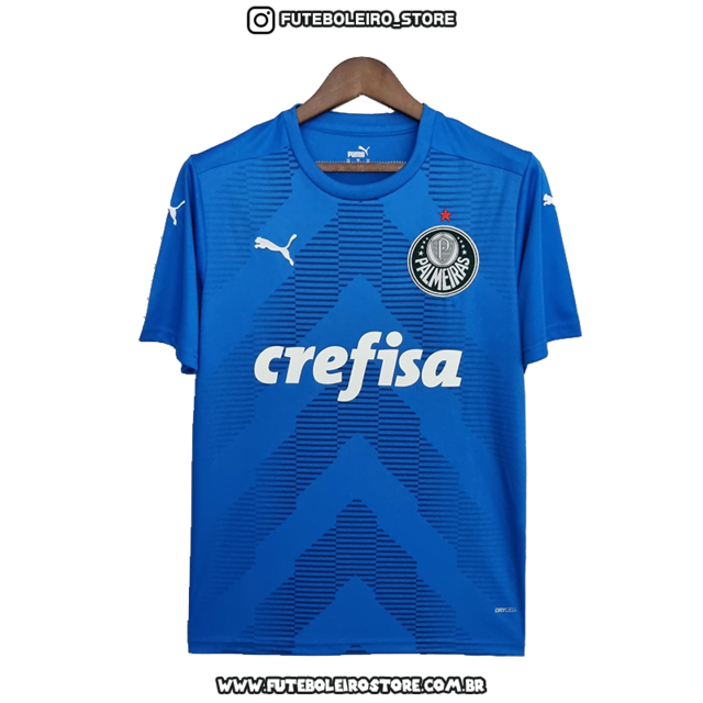 Camisa de treino Palmeiras azul Goleiro 22/23 - torcedor - Masculina - Puma