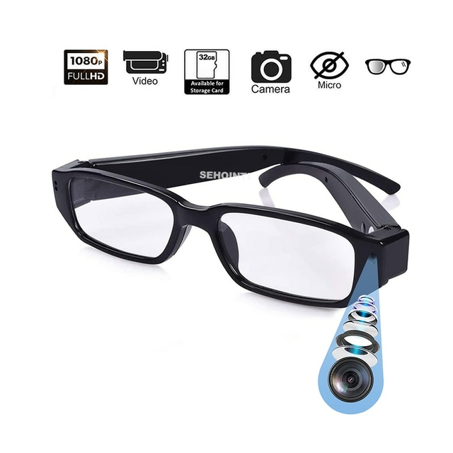 Óculos espião hd 1080p gravador de vídeo portátil - mini câmera gravação de  vídeo