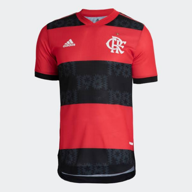 Camisa Flamengo I 21/22 Torcedor Adidas Masculina - Preta e Vermelha