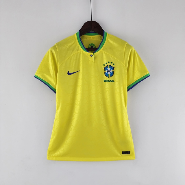 Camisa Seleção Brasil I Home 2022 Copa Do Mundo Torcedor Nike Feminina -  Amarelo e Verde