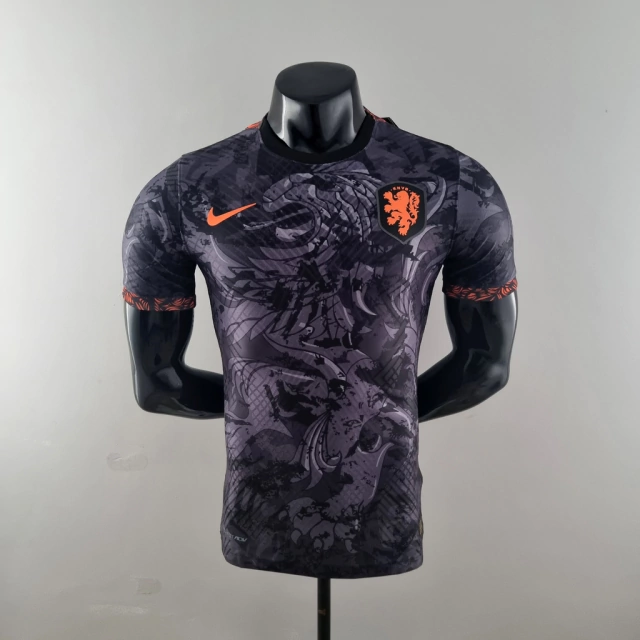 Camisa Holanda Treino 22/23Jogador Nike Masculina - Preta- Copa Do Mundo  2022