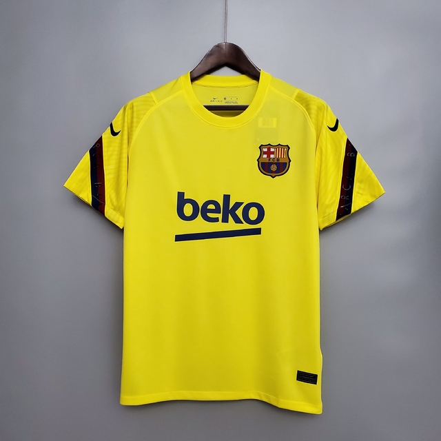 Camisa Barcelona Treino 21/22 Torcedor Nike Masculina - Amarela