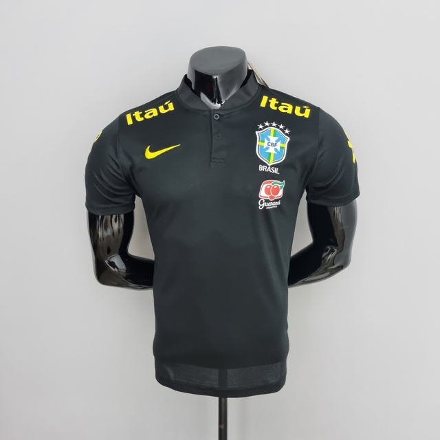 Camisa Polo Seleção Brasileira Nike Masculina Jogador - Preta