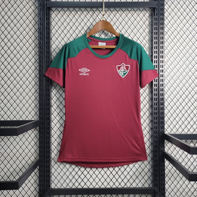 Camisa Fluminense Viagem 23/24 Feminina Umbro - Vinho e Verde