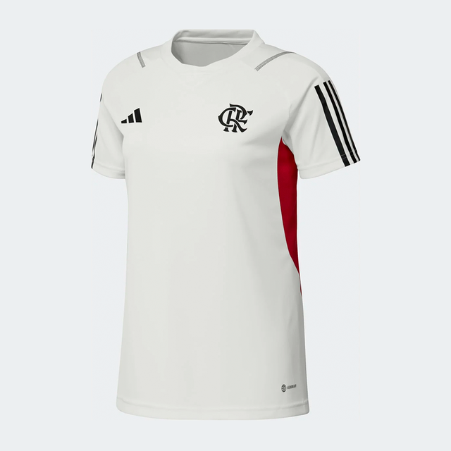 Camisa Flamengo Treino 23/24 Feminina Adidas - Branca/Off White