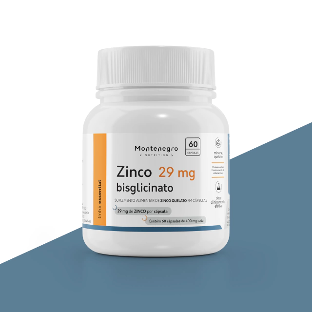 Zinco quelado bisglicinato 29 mg 60 cápsulas