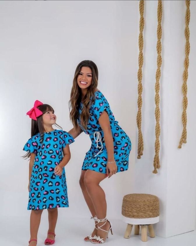 Kit Mãe e Filha Vestido Azul - Pintando o 7 Store