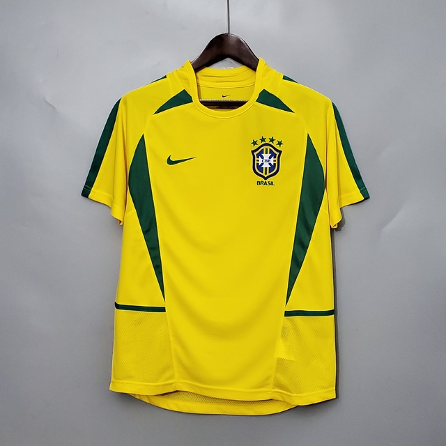 Camisa Seleção Brasil Home Retrô 2002 Torcedor Nike Masculina - Amarela