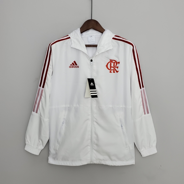 Jaqueta Corta Vento Flamengo 22/23 Branco - Adidas