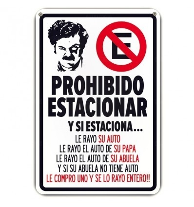 Cartel Pablo Escobar Prohibido - Comprar en Chapasdeco