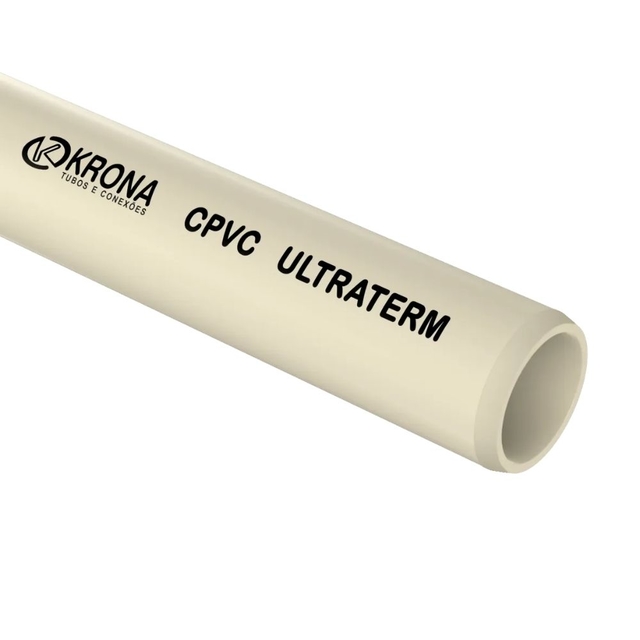 Tubo para Água Quente 15mm CPVC Ultraterm Krona - 1 Metro Linear