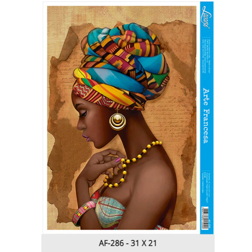 Papel para Arte Francesa Africana Colar Amarelo AF-286