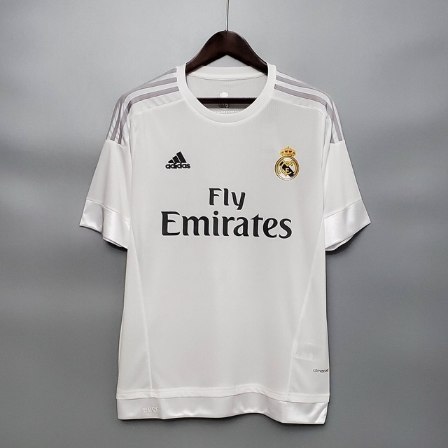 Camisa Real Madrid Retrô Home 15/16 Torcedor Adidas Masculina - Branca