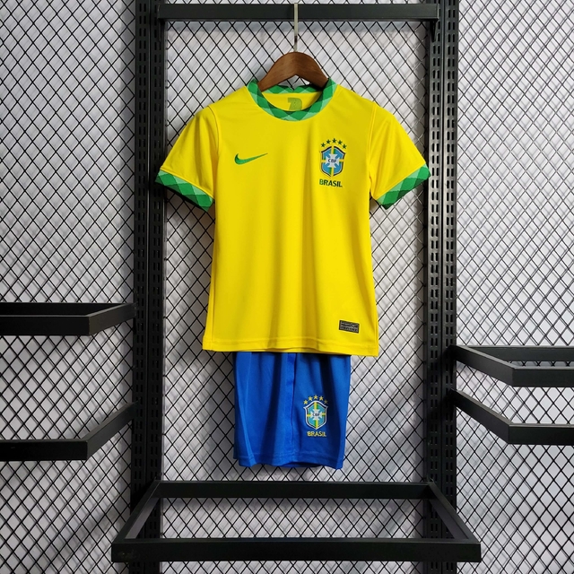 Camisa Seleção Brasileira 20/21 Kit Infantil - Amarelo
