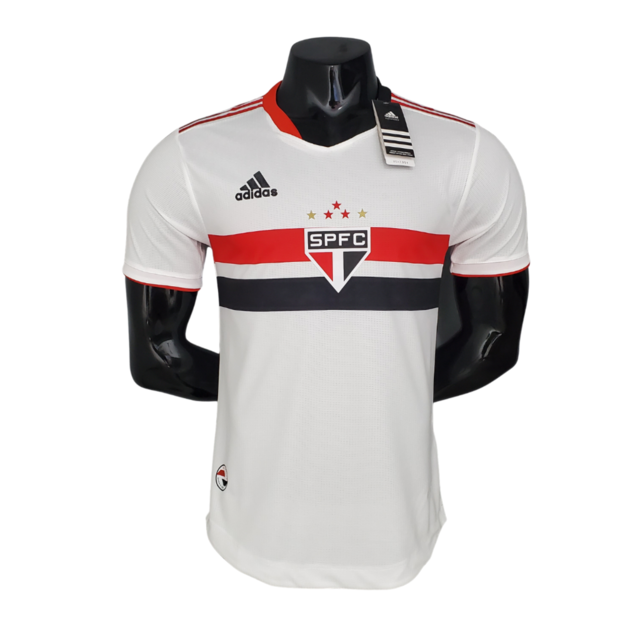Camisa São Paulo I 21/22 Jogador Adidas Masculina - Branco e Vermelho