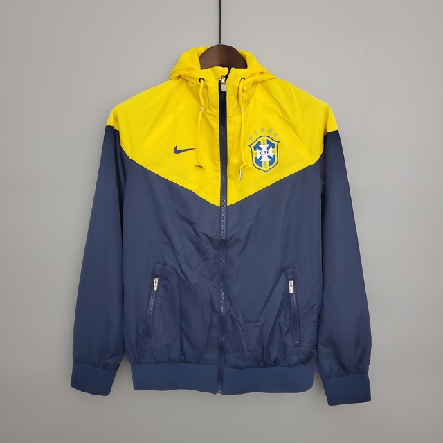 Blusa Corta Vento Seleção Brasileira Nike - Amarelo e Azul