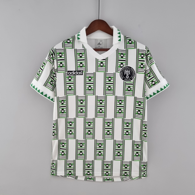 Camisa Seleção Nigeria Retrô Away 1994 Masculina - Verde e Branca