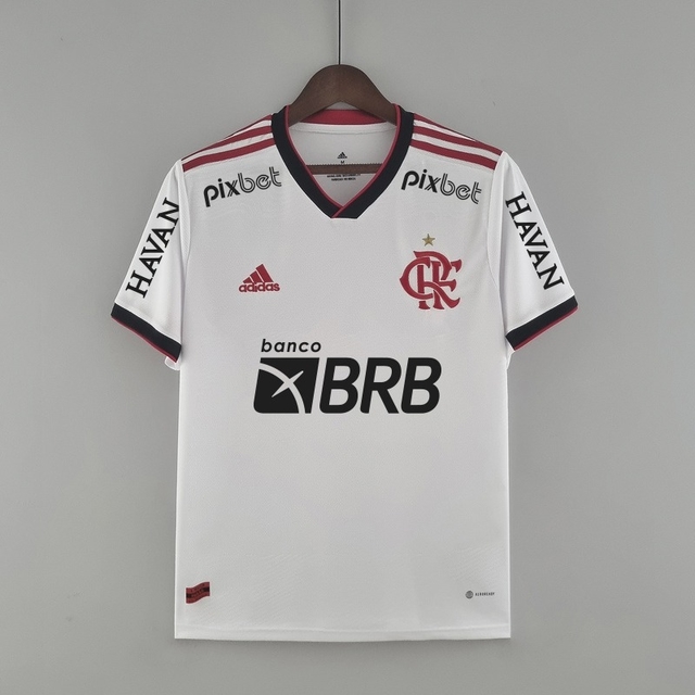 Camisa Flamengo Away 22/23 - Branca - Todos os Patrocínios